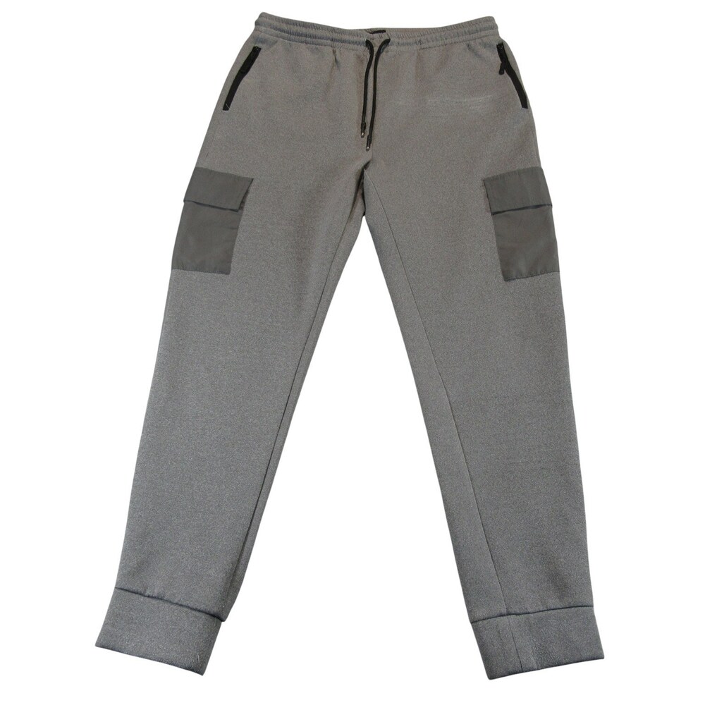 Public Record Mens‎ Jogger Pants L Light Gray Cargo Pockets 100% Polyester